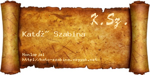 Kató Szabina névjegykártya